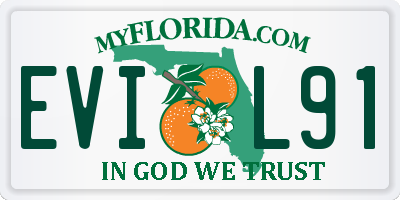 FL license plate EVIL91