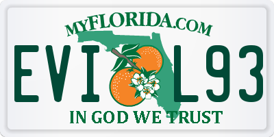 FL license plate EVIL93