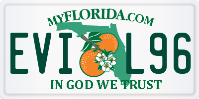 FL license plate EVIL96