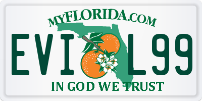 FL license plate EVIL99