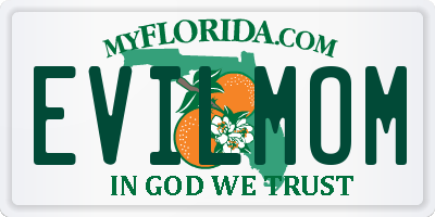 FL license plate EVILMOM
