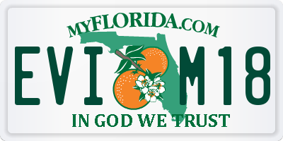 FL license plate EVIM18