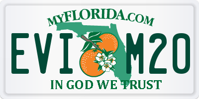 FL license plate EVIM20