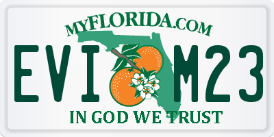 FL license plate EVIM23