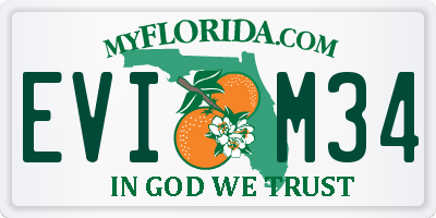 FL license plate EVIM34