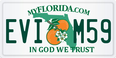 FL license plate EVIM59