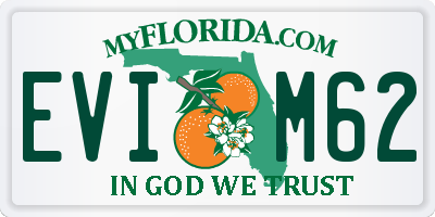 FL license plate EVIM62