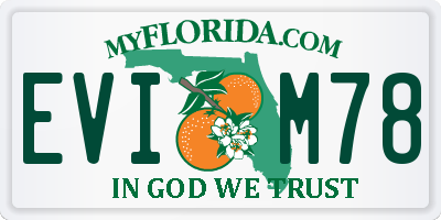 FL license plate EVIM78