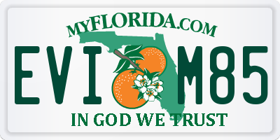 FL license plate EVIM85