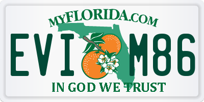 FL license plate EVIM86
