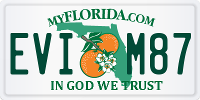 FL license plate EVIM87