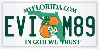 FL license plate EVIM89