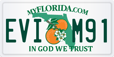 FL license plate EVIM91