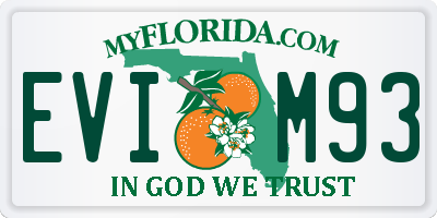 FL license plate EVIM93