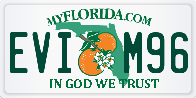 FL license plate EVIM96