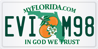 FL license plate EVIM98