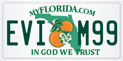 FL license plate EVIM99