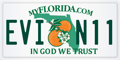 FL license plate EVIN11