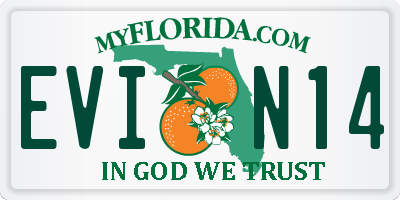 FL license plate EVIN14