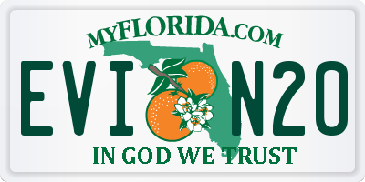 FL license plate EVIN20