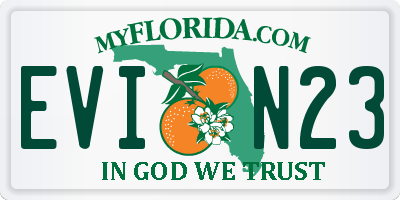 FL license plate EVIN23