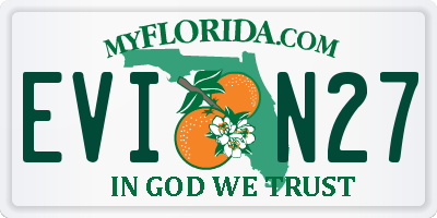 FL license plate EVIN27