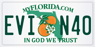 FL license plate EVIN40