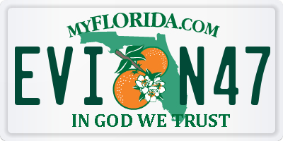 FL license plate EVIN47