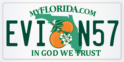 FL license plate EVIN57