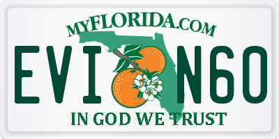 FL license plate EVIN60