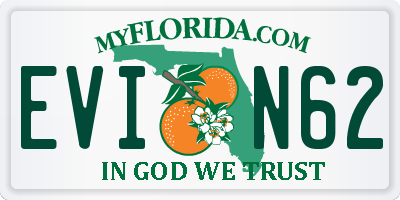 FL license plate EVIN62