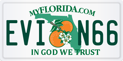 FL license plate EVIN66