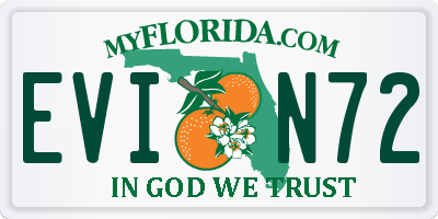 FL license plate EVIN72