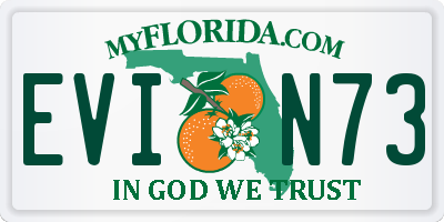 FL license plate EVIN73