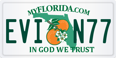 FL license plate EVIN77