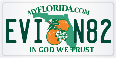 FL license plate EVIN82