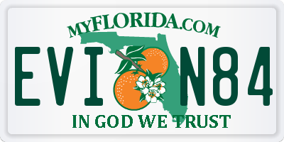 FL license plate EVIN84