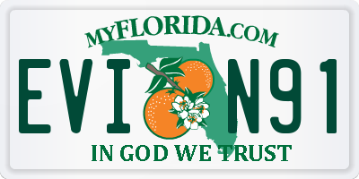 FL license plate EVIN91