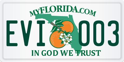 FL license plate EVIO03