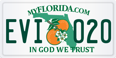 FL license plate EVIO20