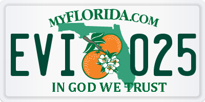 FL license plate EVIO25