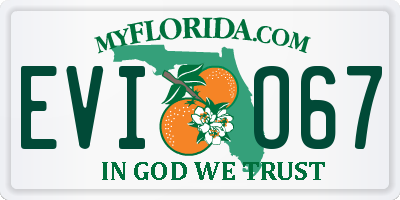 FL license plate EVIO67