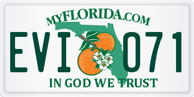 FL license plate EVIO71