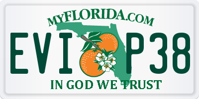 FL license plate EVIP38