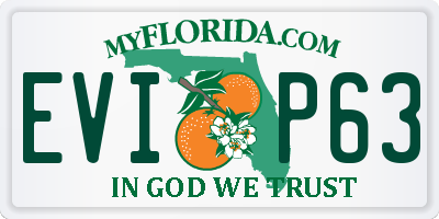FL license plate EVIP63