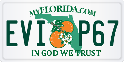 FL license plate EVIP67