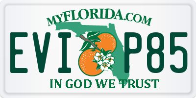 FL license plate EVIP85