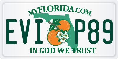 FL license plate EVIP89