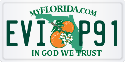 FL license plate EVIP91