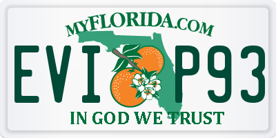 FL license plate EVIP93